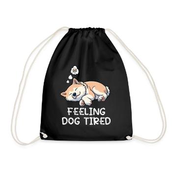 Feeling Dog Tired Akita Akitabesitzer Akitas  - Turnbeutel - Schwarz - Vorne