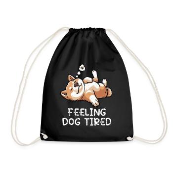 Feeling Dog Tired Akita Akitabesitzer Akitas  - Turnbeutel - Schwarz - Vorne