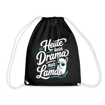 Heute kein Drama nur Lama Spruch - Turnbeutel - Schwarz - Vorne