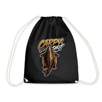 Carpyshot Golden Carp – Premium-Angeldesign - Turnbeutel - Schwarz - Vorne