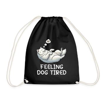 Feeling Dog Tired Samoyed Samoyed Lovers - Drawstring Bag - black - Front
