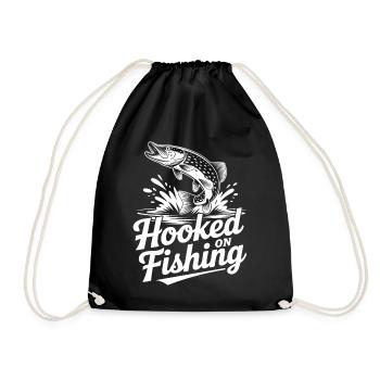 Graphique de pêche accroché - Sac de sport léger - noir - Devant