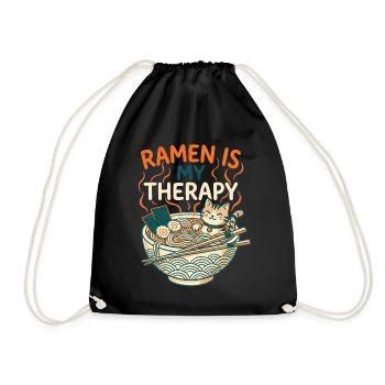 Ramen Therapy Cat - Turnbeutel - Schwarz - Vorne