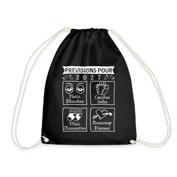 Prévisions 2027 future maman, futur papa, maman  - Sac de sport léger - noir - Devant