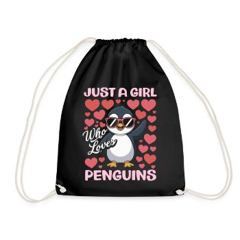 Pingouin mignon - Cadeau pour l’amoureux des manchots - Sac de sport léger - noir - Devant