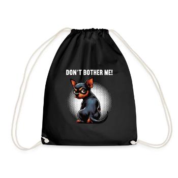 Ne me dérange pas, Pinscher miniature Pinscher Minscher Minpin - Sac de sport léger - noir - Devant