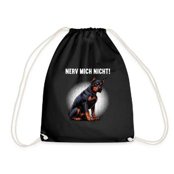 Nerv Mich Nicht Dobermann Dobermannbesitzer  - Turnbeutel - Schwarz - Vorne