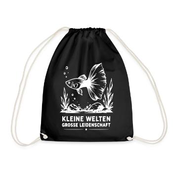 Kleine Welten, Große Leidenschaft Fisch - Turnbeutel - Schwarz - Vorne