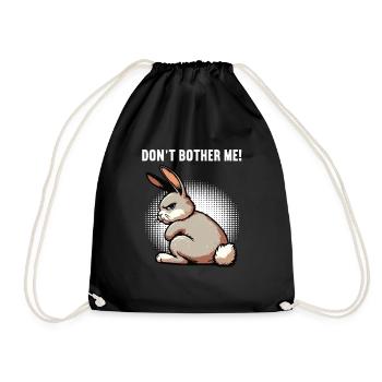Don't Bother Me Bunny Bunny Long Ear Thumper Ram - Drawstring Bag - black - Front