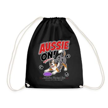 Aussie On! Australian Shepherd - Drawstring Bag - black - Front