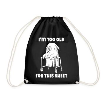 Ich bin zu alt für dieses Blatt Grumpy Halloween Ghost - Turnbeutel - Schwarz - Vorne