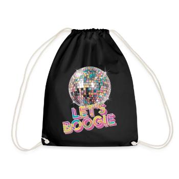 Discoball Vintage Retro Let's Boogie Disco Ball - Turnbeutel - Schwarz - Vorne