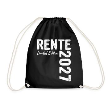 Rente 2027 - Ruhestand - Pension - Turnbeutel - Schwarz - Vorne
