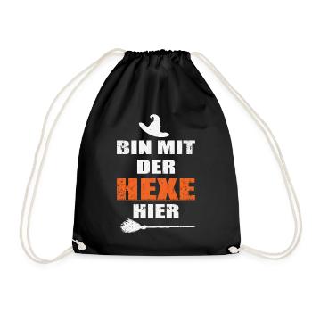Ich bin mit der HEXE hier - Turnbeutel - Schwarz - Vorne