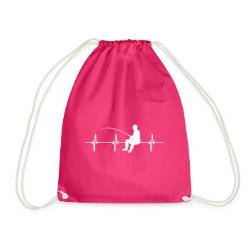 Fishing fishing angler gift Fischer EKG - Drawstring Bag - fuchsia - Front