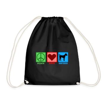 Irish Terrier Hund Peace Love - Turnbeutel - Schwarz - Vorne