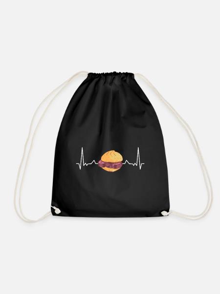 Leberkas Herzschlag Liebe Leberkäse - Drawstring Bag - black
