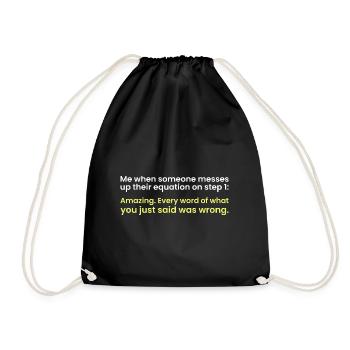 Math gift nerd teacher math teacher math - Drawstring Bag - black - Front
