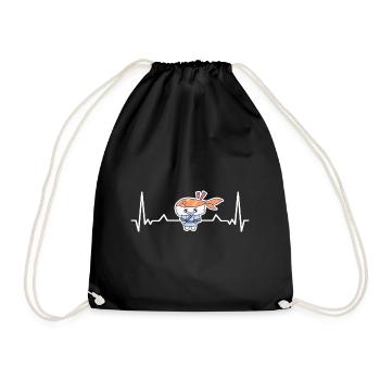 Kawaii Japanese Food Salmon Salmon Sushi Roll - Sac de sport léger - noir - Devant