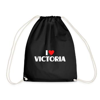 I love Victoria Rotes Herz Liebe Fan Geschenk - Turnbeutel - Schwarz - Vorne