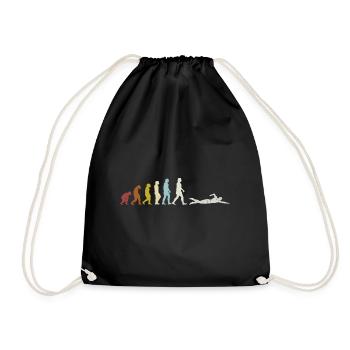 Schwimmen Evolution - Turnbeutel - Schwarz - Vorne