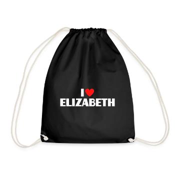 J’aime Elizabeth Red Heart Love Fan Gift - Sac de sport léger - noir - Devant