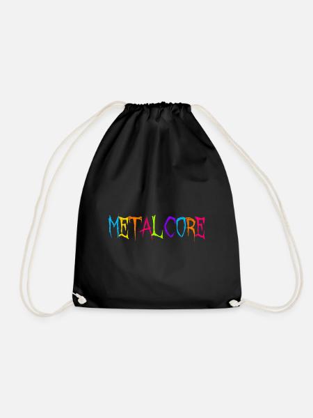 Lustige Metalcore Regenbogenfarben Metalhead - Turnbeutel - Schwarz