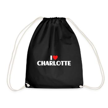I Love Charlotte Red Heart Love Fan Gift - Sac de sport léger - noir - Devant
