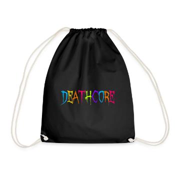 Lustige Deathcore Regenbogenfarben Metalhead - Turnbeutel - Schwarz - Vorne