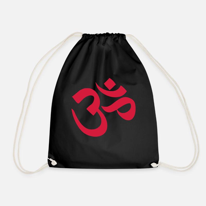 Om Ornament - Drawstring Bag - black
