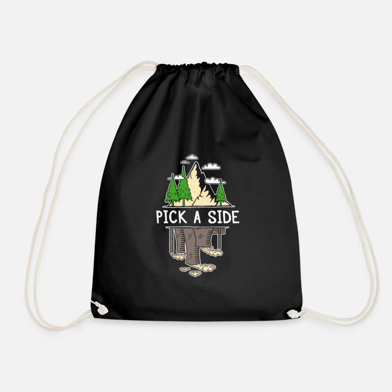 Pick A Side - Environmental Awareness - Drawstring Bag - black