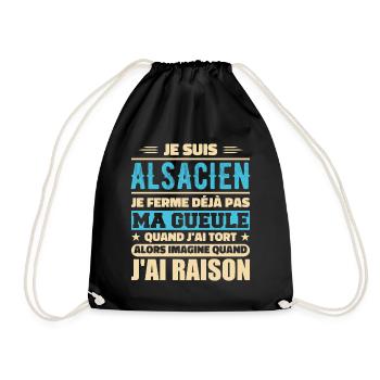 Alsacien Je Ferme Pas Ma Gueule Humour Alsace - Sac de sport léger - noir - Devant