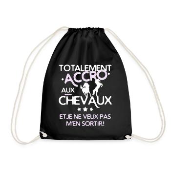 Accro aux chevaux - Sac de sport léger - noir - Devant