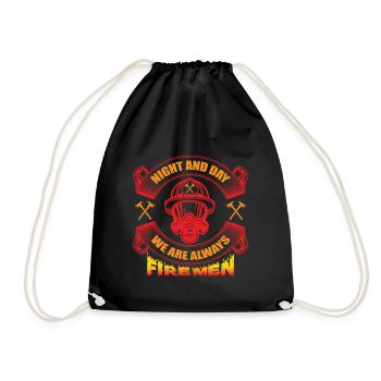 Feuerwehr / Feuerwehrmann - Turnbeutel - Schwarz - Vorne