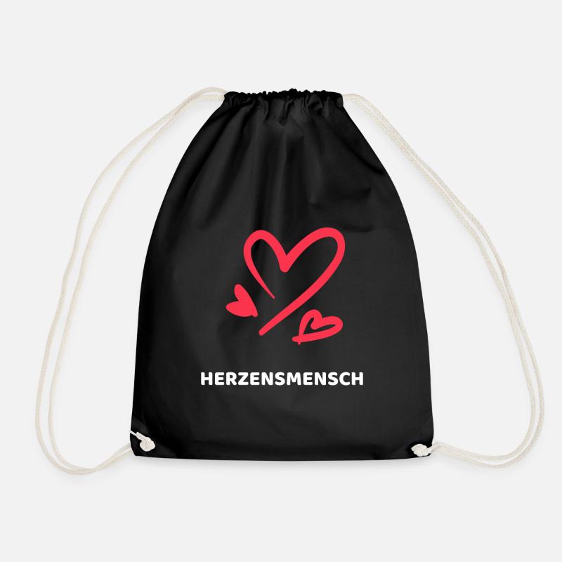 Herzensmensch Freundschaft - Turnbeutel - Schwarz