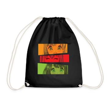 Anime Girls - Drawstring Bag - black - Front