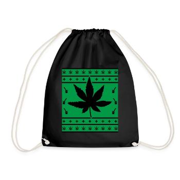 Ganja marichuana Rasta Reggae Folk - Turnbeutel - Schwarz - Vorne