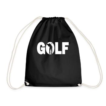 Golf activity - Golfer golfer golf course - Drawstring Bag - black - Front