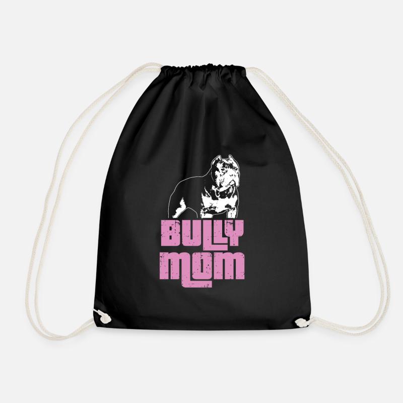 Bully Mom | Frauchen American Bully Geschenkidee - Turnbeutel - Schwarz