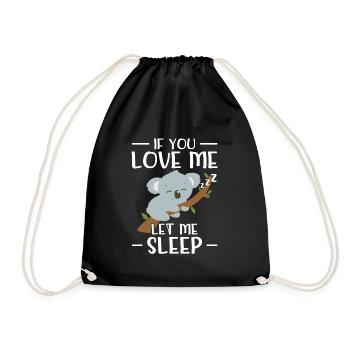 Long sleeper sleepyhead sleep shirt gift bed - Drawstring Bag - black - Front