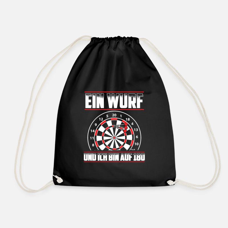Ein Wurf und ich bin auf 180 - Darten Darts Dart - Turnbeutel - Schwarz
