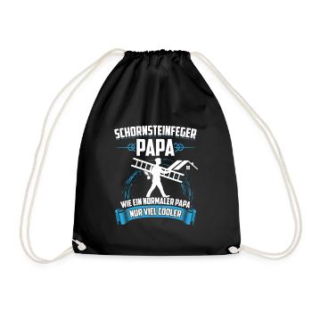 Schornsteinfeger Papa Vatertag Geschenk - Turnbeutel - Schwarz - Vorne