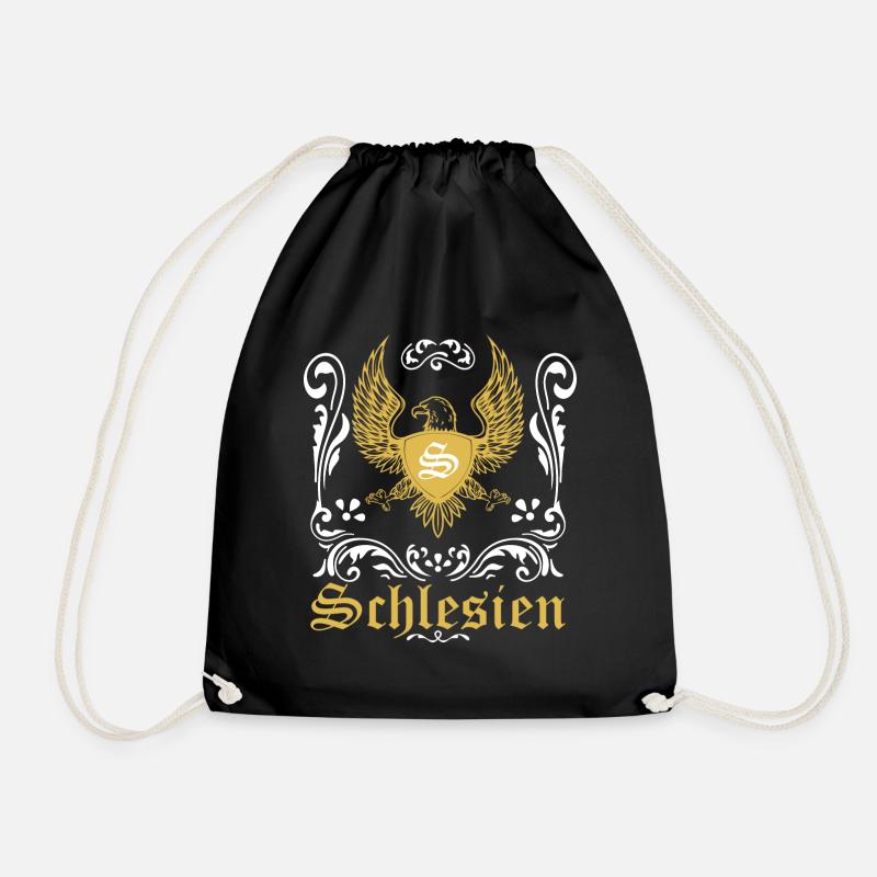 Schlesien Adler Oberschlesien Heimat Geschenk - Turnbeutel - Schwarz