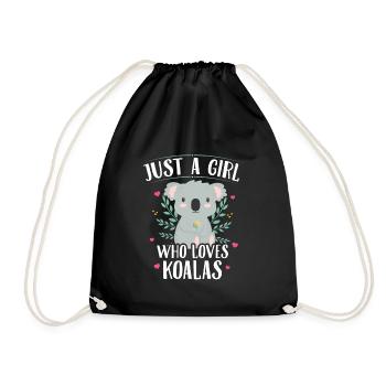 Koala Bear Just a girl who loves koalas - Drawstring Bag - black - Front