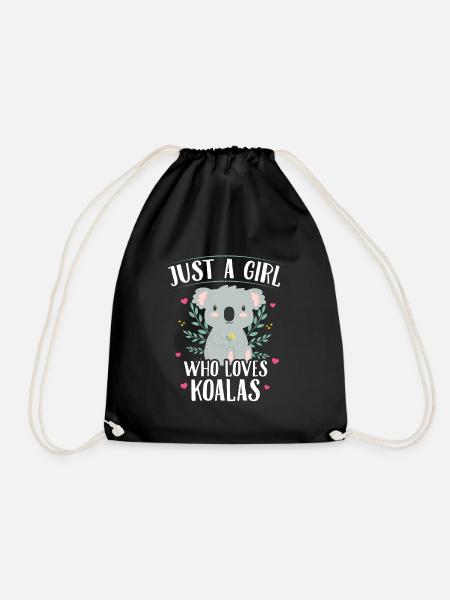 Koala Bear Just a girl who loves koalas - Drawstring Bag - black