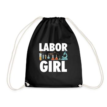 Labor Girl Chemistry Student Laboratory Assistant - Drawstring Bag - black - Front