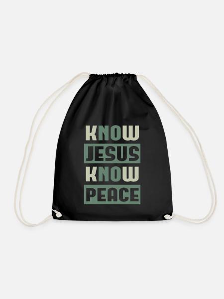 Know Jesus Kirche Gott Christen Geschenk - Turnbeutel - Schwarz