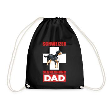 Schweizer Sennenhund Geschenkidee Hund - Turnbeutel - Schwarz - Vorne