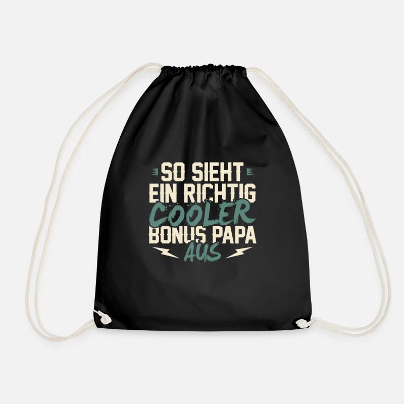 Cooler Bonus Papa Geschenk Stiefvater - Turnbeutel - Schwarz