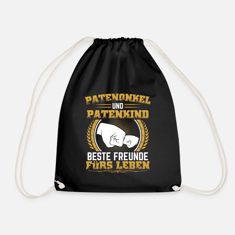 Patenonkel Patenkind Geschenk Taufpate Pate Onkel - Turnbeutel - Schwarz